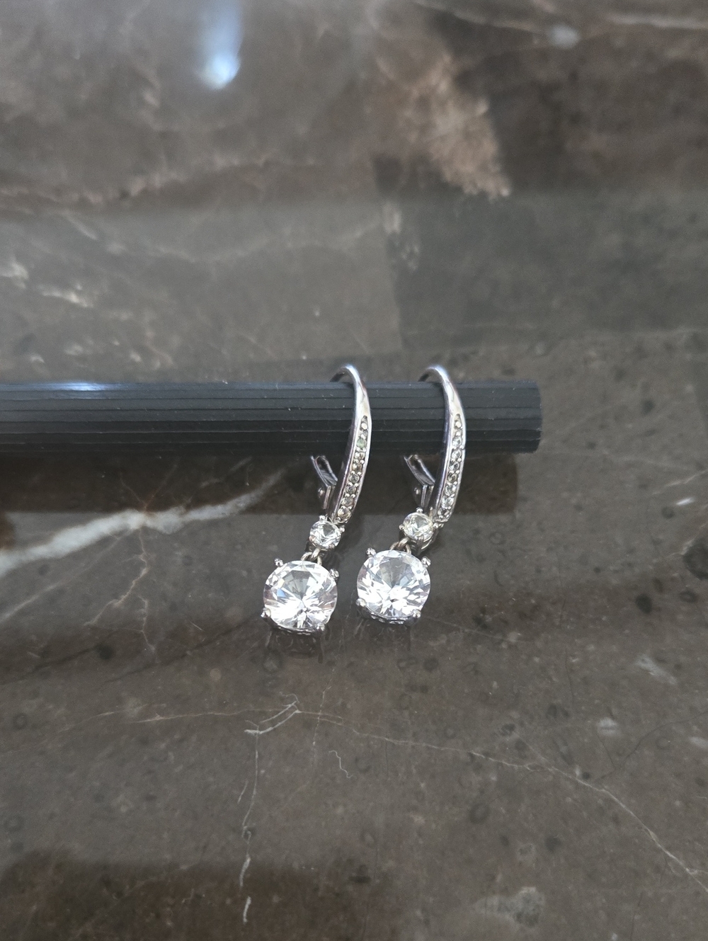 White Sapphire Earrings in Silver